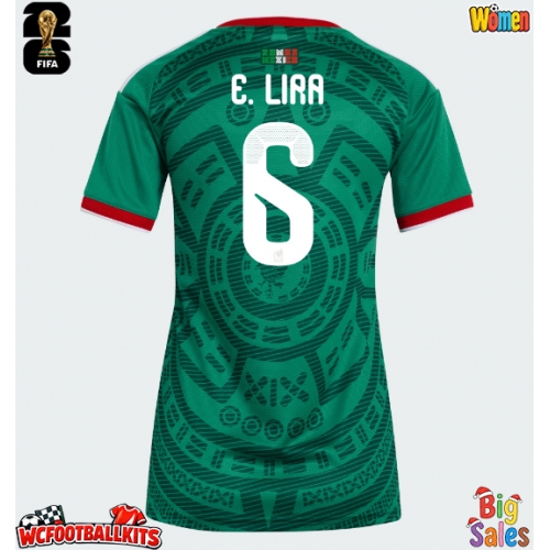 Mexico Erik Lira #6 Replica Home Stadium Shirt for Women World Cup 2026 Short Sleeve